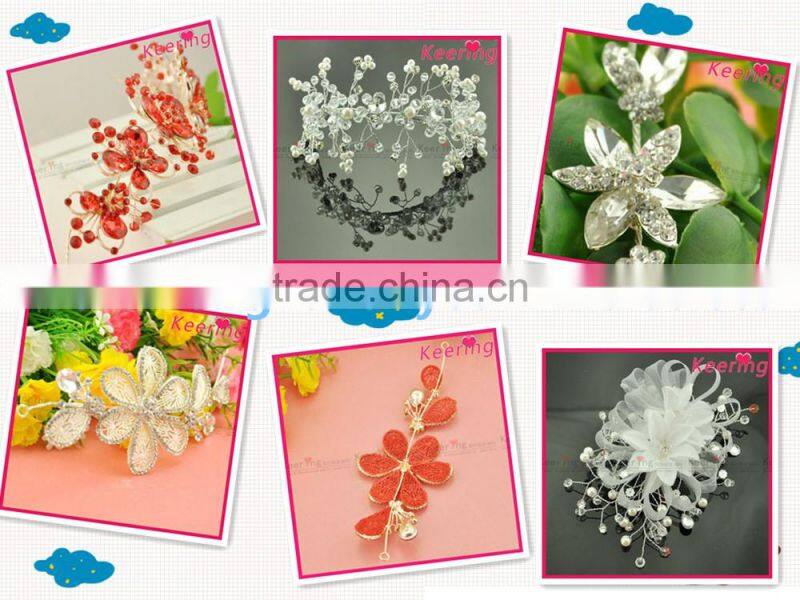 pearl silver rhinestone chain metal magic hair sticks WHD-057