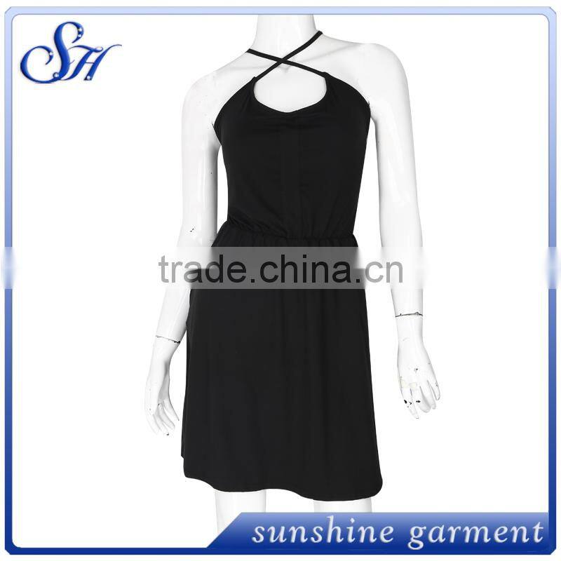 Women's Sling Summer Solid Elegant Dress