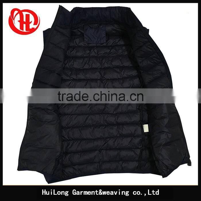 Ready made stock nylon fabric men jacket winter vest