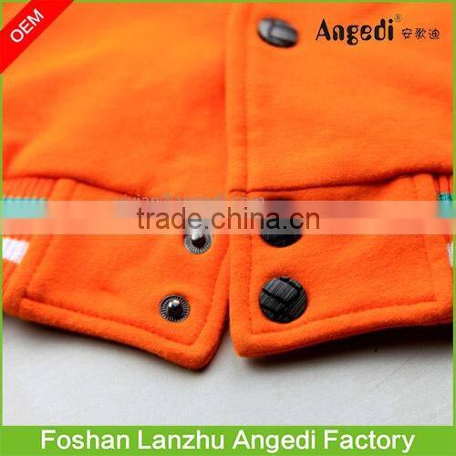 children's winter apparel Boy's fashion stylish baseball overcoat jacket v-neck casual sweatshirt with patch applique work