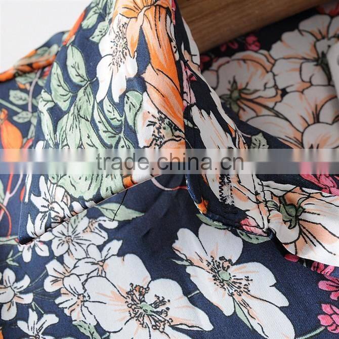 2015 Latest Hot sell european summer hot sale flower style shirt women tee shirt