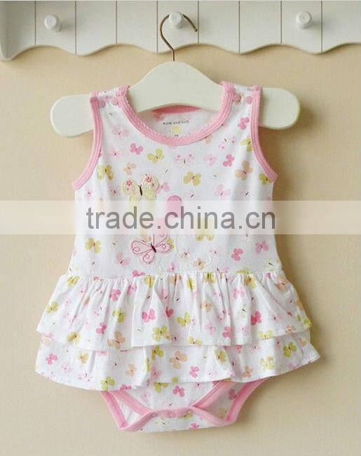 2013 New Arrival summer pretty baby girl's rompers dress,100% cotton baby clothes