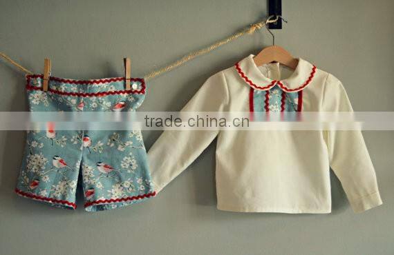 Korean Kids Clothes Wholesale Pure Cotton Printed Cute Baby Girl Clothes Set