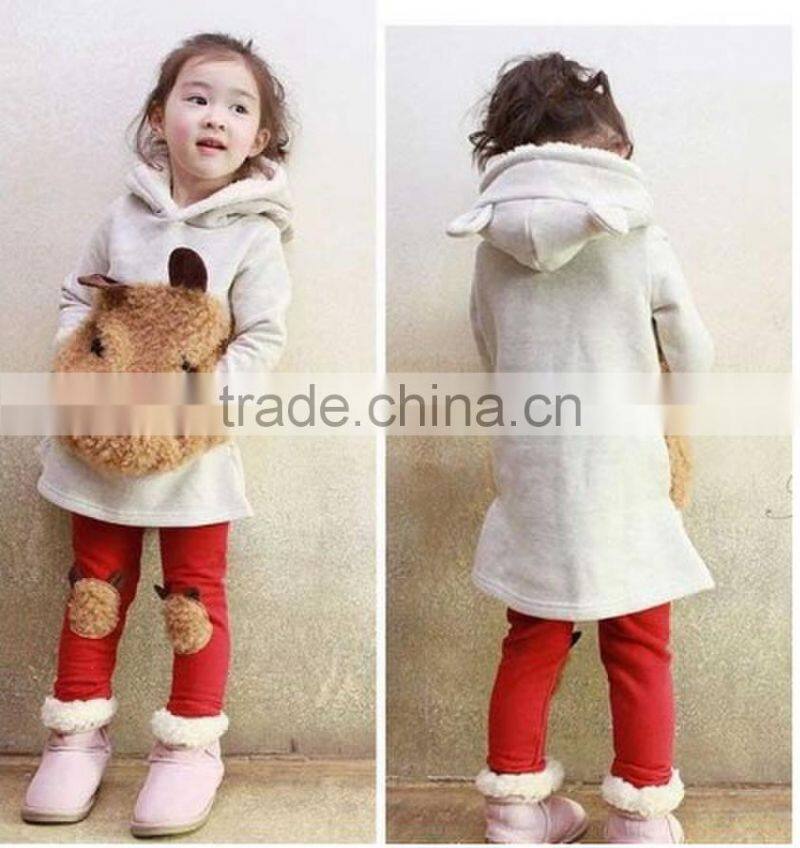 2015children clothing autumn winter Bear Sweater Fleece baby Set hoodie swearer sets