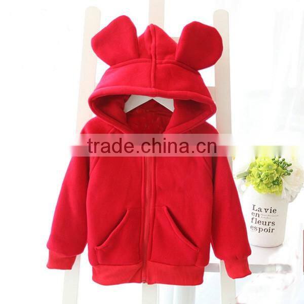 2016new Girls fashion solid thicken zipper sweatshirts