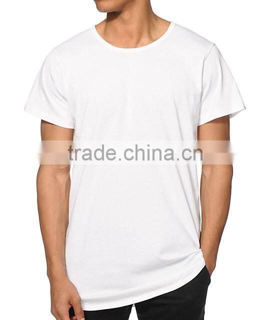Loose Fit Basic Drop Tail Long T-Shirt custom made for Men 100% Cotton High Quality longline Tees wholesale