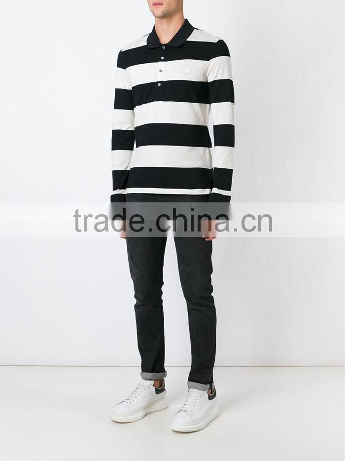 Wholesale stripes comfort mans two color polo shirts