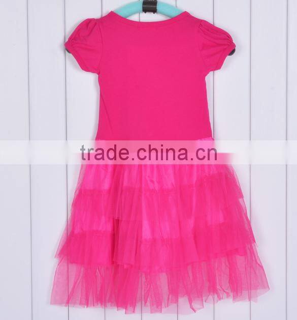 2014 Kids Baby's New Pink Blue Girls Kids One Piece Dress Tutu Dress Costume 5 Sizes SV005260#