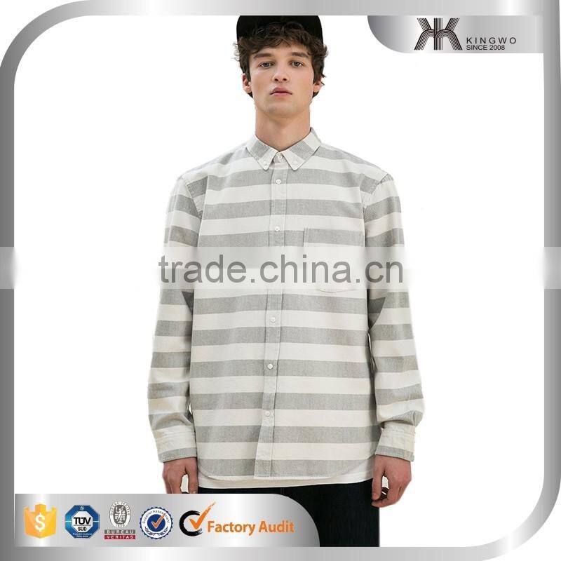 100% cotton loose design mens striped shrits