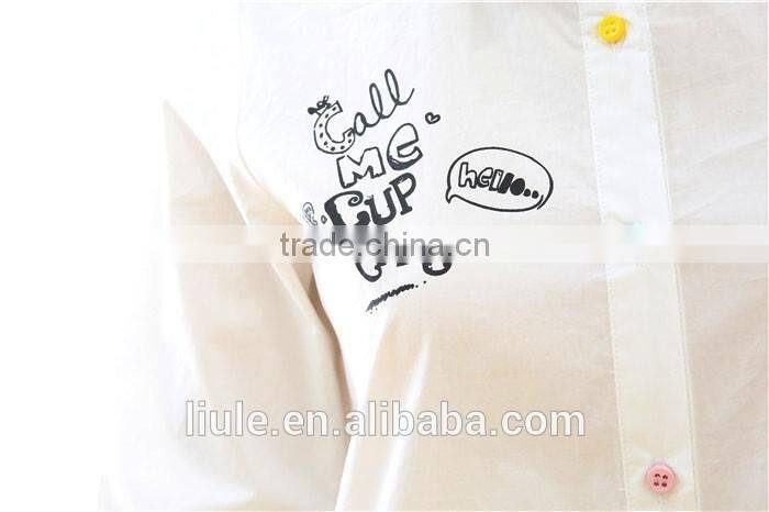 Hot sale lady long sleeve 100%cotton office women office shirts and tops