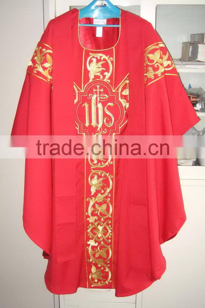 China factory supply white clergy surplice robe gown acrylic church textile