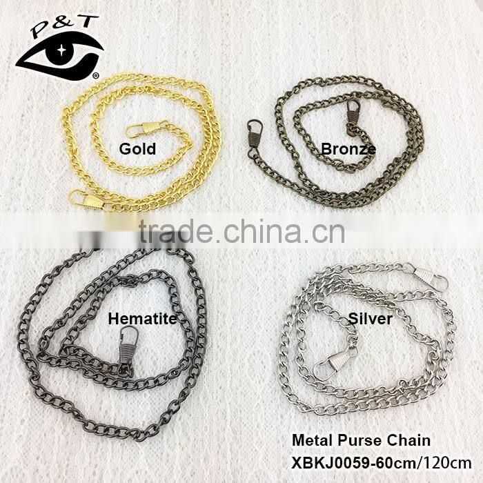 wholesale custom price long purse wallet bag link metal silver chain for handbag