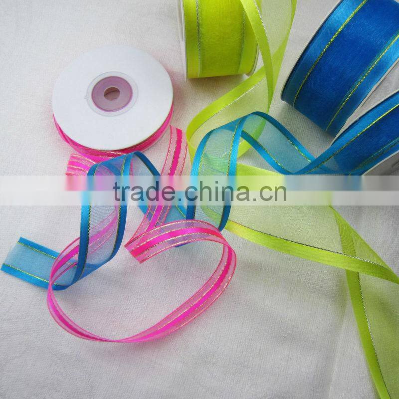 Soft Sheer Ribbon With Metallic Edge