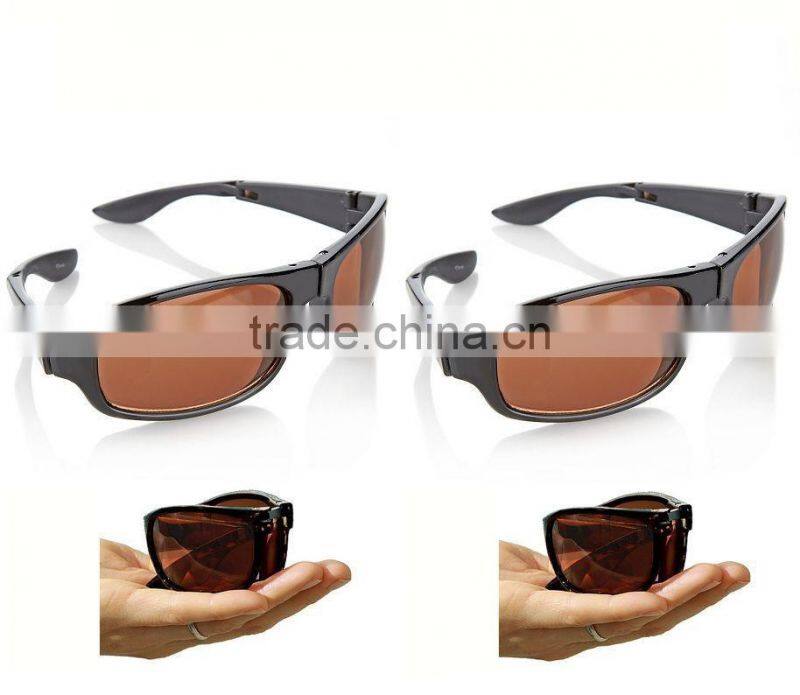 Summer High definition HD Fold Aways Sun Glasses UV400 foldable clarity vision Sunglasses