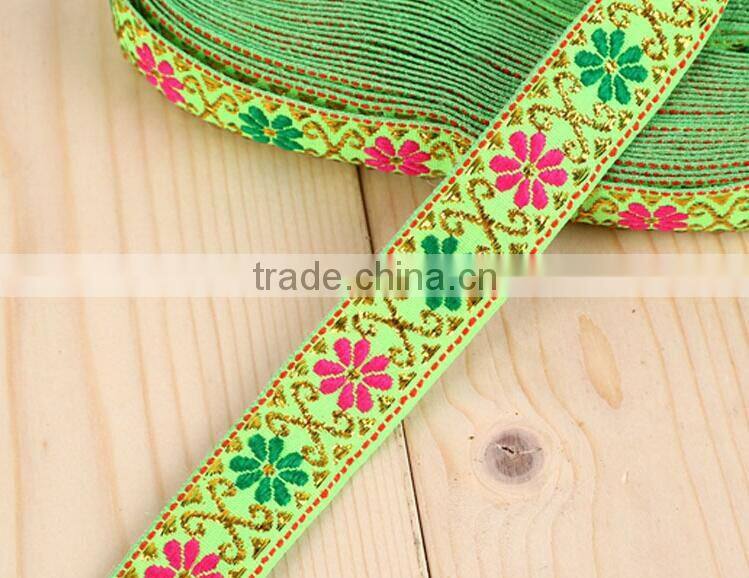 factory directly sale polyester jacquard/ethnic/embroidery ribbon for garments