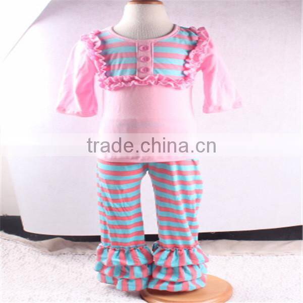 Fancy Kids Brand Name Designer Clothing Bulk Buy Chevron Top And Casual Ruffle Pant Plus Size Wholesale Children Clothing