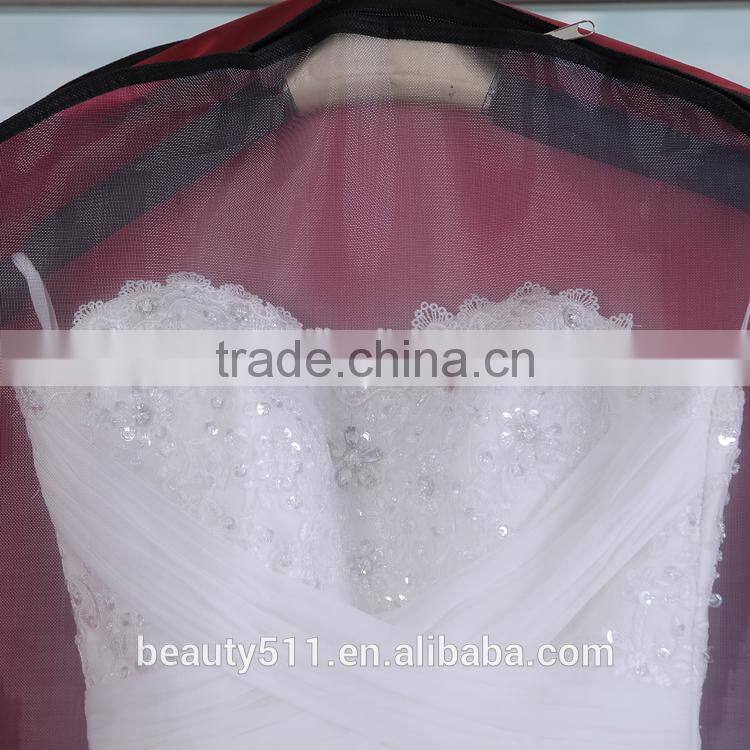 China wholesale Long luxuriant wedding dress cover garment bag WB04