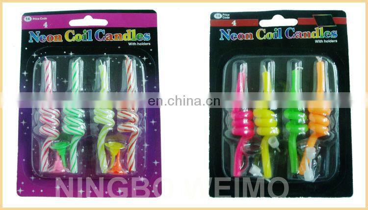 Spiral candle indoor birthday party decoration