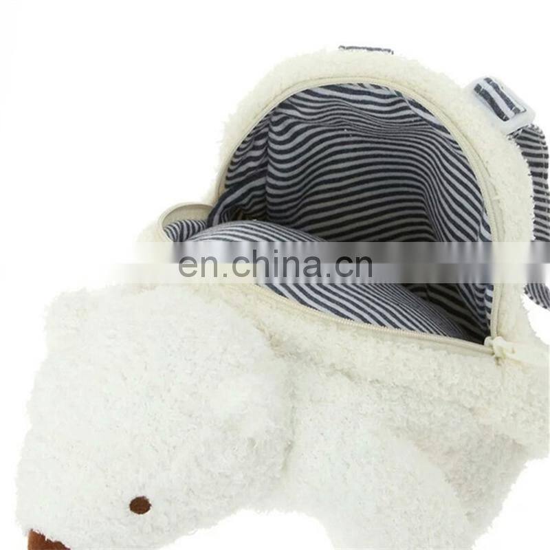 White Polar Bear Plush Backpacks Children School Bags Animal Stuffed Bag