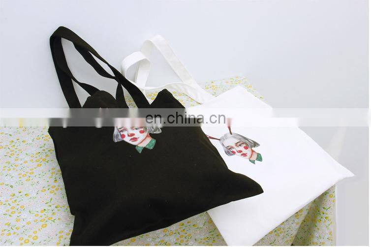 Wholesale UK Women Popular White Black Canvas Tote Bag