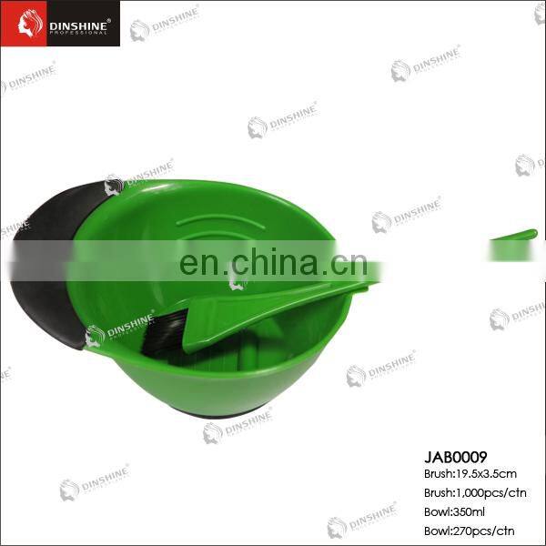 New design fade-proof Salon plastic hair dyeing bowl & brush set