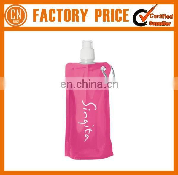 2017 Given Away Lable Printed Collapsible Water Bottle With Carabiner