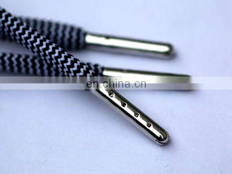 Customized engraved logo shoelace tips gold/silver/gun metal/red bullet crimp string aglet
