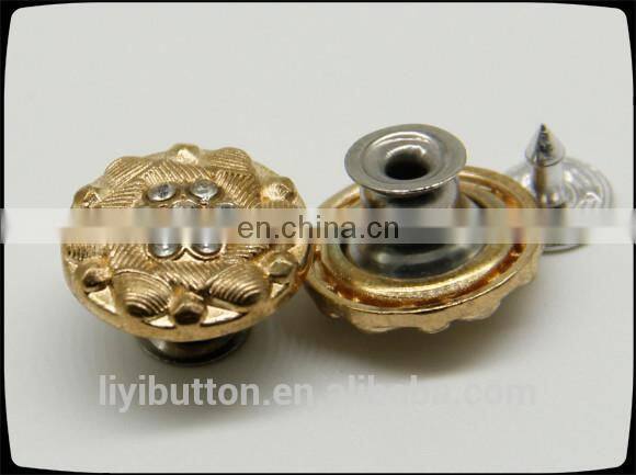 wholesales manufacturer metal coat button, removable shank metal diamond shaped button for jeans