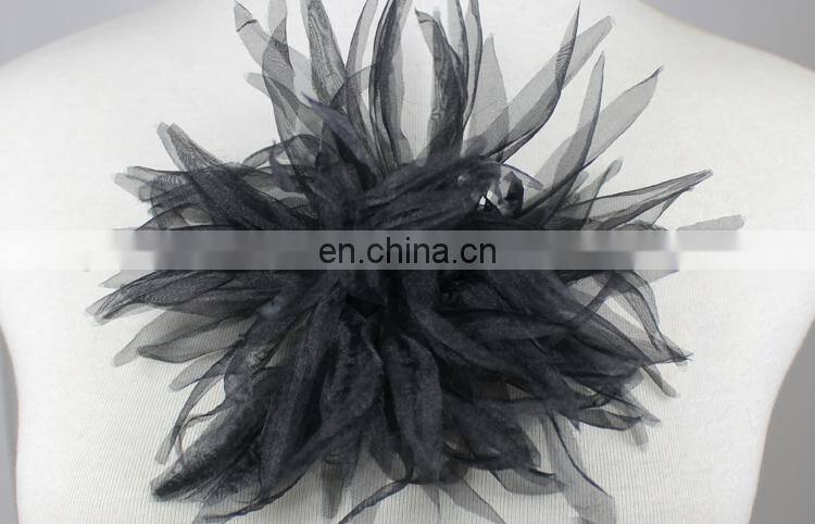 Fancy flower artificial organza brooch flowers handmade brooch
