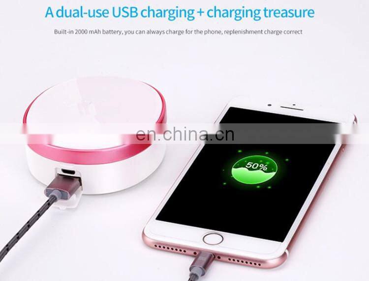 2018 New Arrival Multi-Functional Beauty Equipment Mini Electric Facial Led Makeup Mirror Steamer Mobile Power Bank