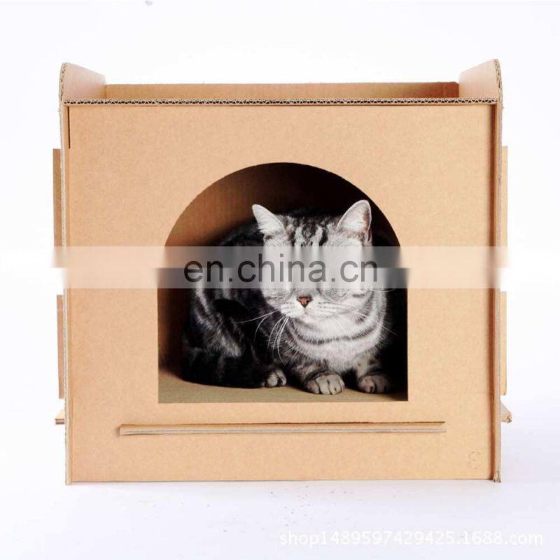 Wholesale Eco Friendly Large Removable Big Indoor Cardboard Cat Bed House