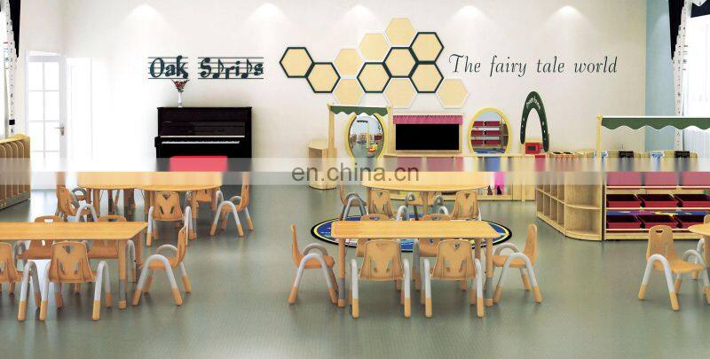 Kindergarten wood table/school furniture/children's study table and chair