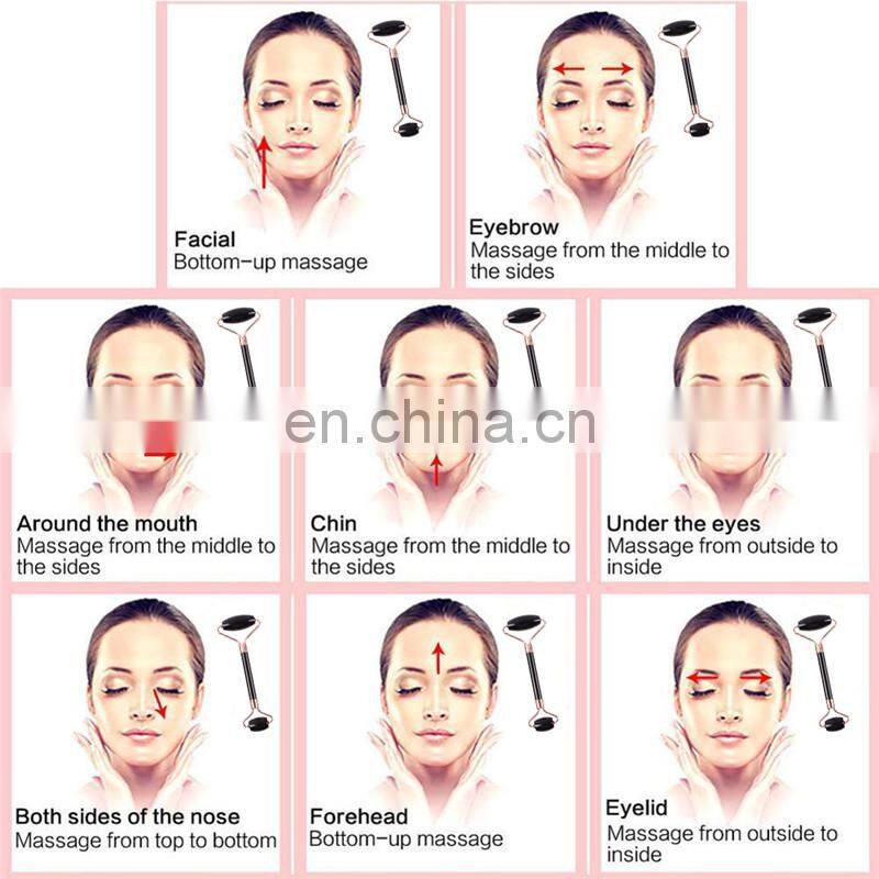 Factory wholesale jade face roller guasha tool massage roller set for face with box