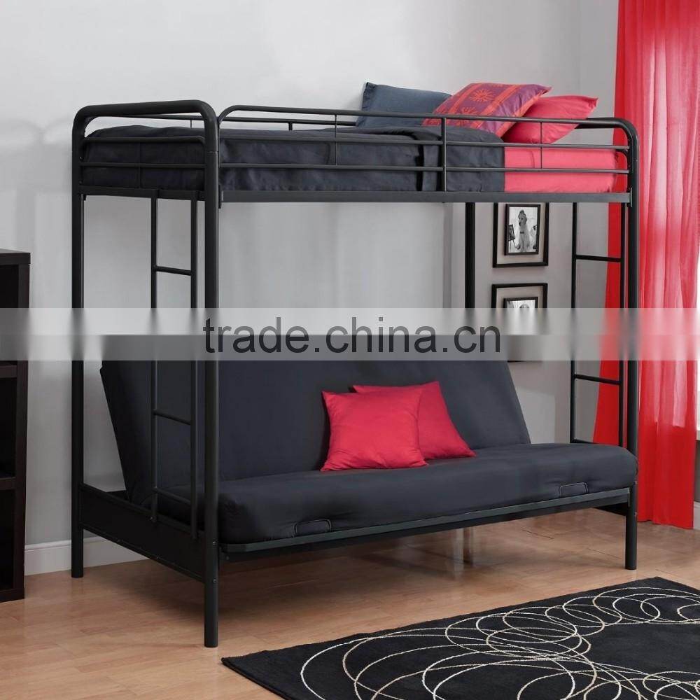 Childrens Cynthia Silver Metal Futon Bunk Beds