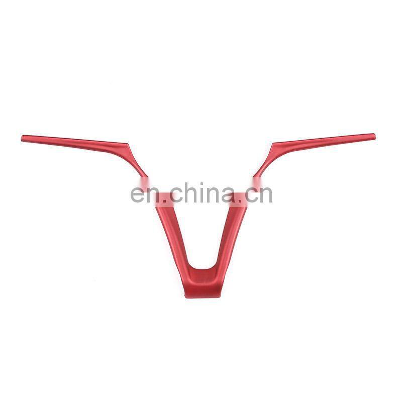 Red Carbon Fiber Style ABS Car Steering Wheel V Shape Decoration Frame Trim For Alfa Romeo Stelvio Giulia