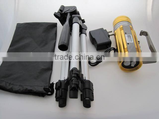 3 led 10W portable rechargeable searchlight with LCD