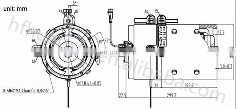 Good Feature Electric Golf Cart 48V DC Motor For Electric Vehicle DV9-4009-GN