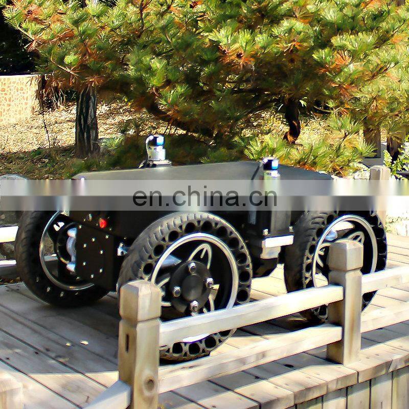 stable transportation robot tank chassis with four rubber wheels