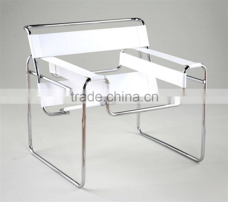 replica German Design chairs stainless steel elegant PVC/Genuine leather Marcel Breuer wassily chair