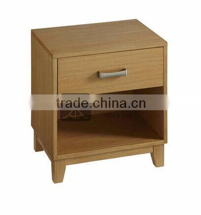 NI-147 Natural Color Ash Wood Bed Side Cabinet For Apartment