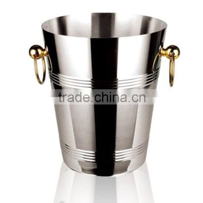 Double Wall wine, champagne, beer Ice Bucket Polished Stainless Steel (Natural Color,5L), wine cooler sticker