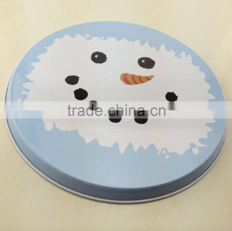 pretty hot selling round metal tin tray