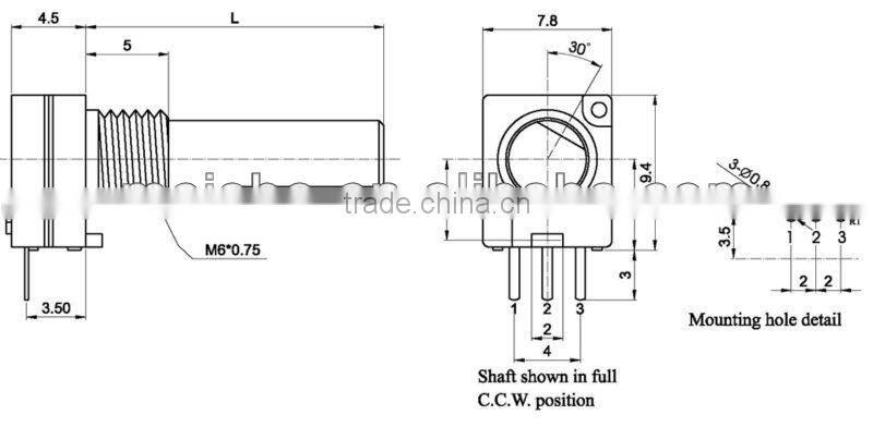 8mm rotary plastic knob potentiometer