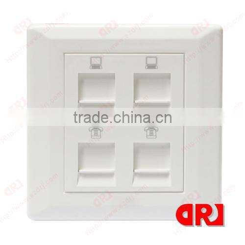 cat5e four ports 86*86 face plate