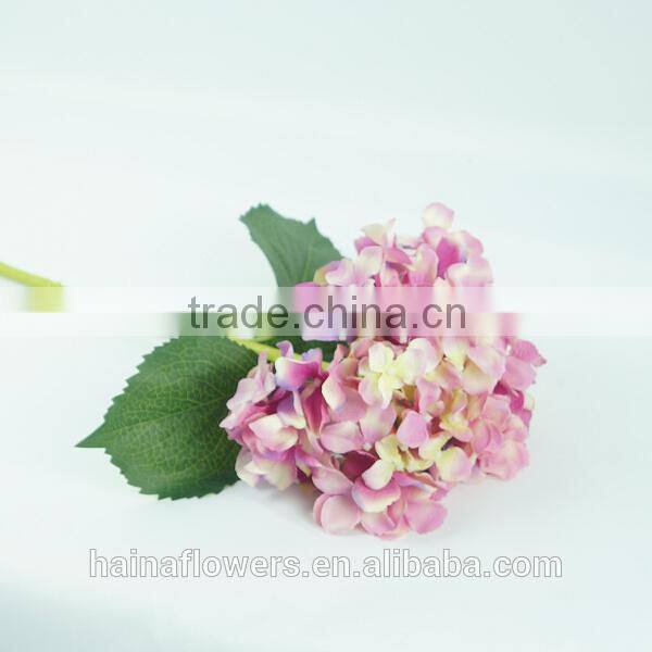 High quality pure handmade fabric colorful artificial hydrangea flower wholesale