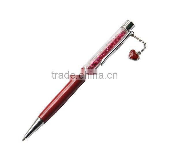 Promotional gift item crystal ballpoint pen with key chain