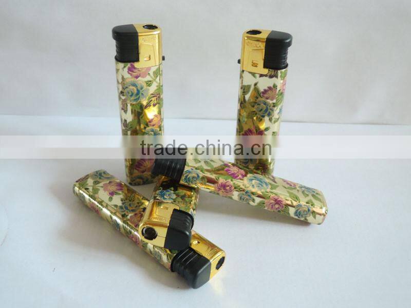 hot printing custom piezo electronic windproof flame cigarette lighter