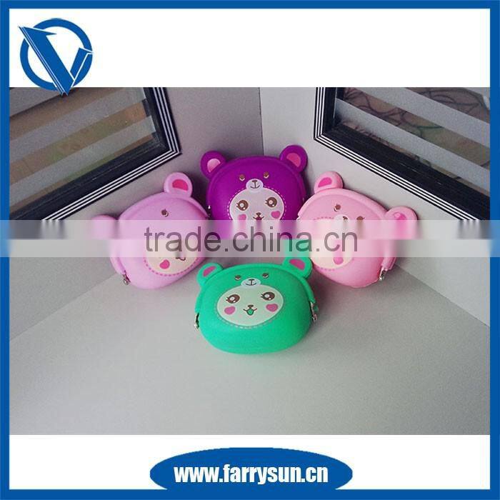 Promotion lovely silicone rubber squeeze jelly pocket coin purse