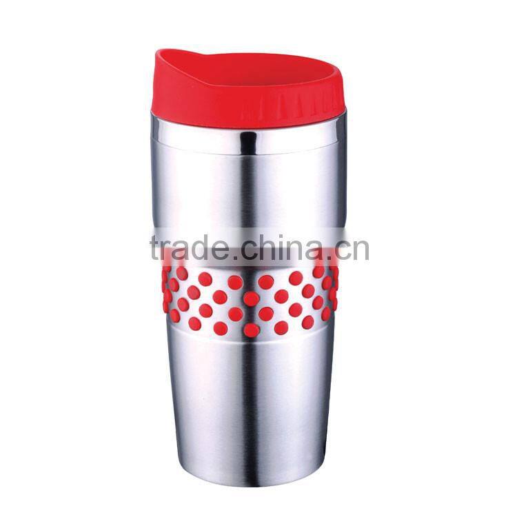 Stainless steel double wall 16oz travel mugs with handle