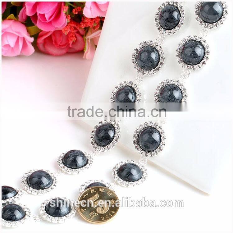 In stock High quality diy cup chain YIWU Wholesale Round rhinestone cup chain shining loose Rhinestone chain